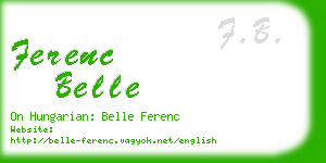 ferenc belle business card